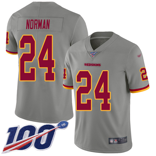 Washington Redskins Limited Gray Men Josh Norman Jersey NFL Football 24 100th Season Inverted